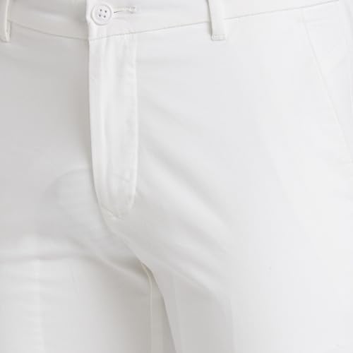 Image of Parx Men's Solid Pattern Lrt Cotton Blend Flat Front Casual Trouser