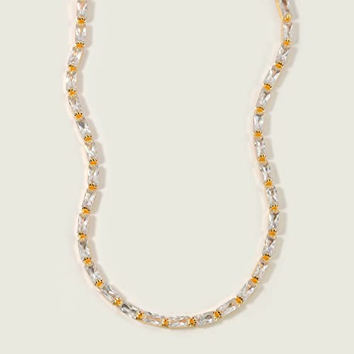 Mevecco Anklet For Women Gold Tennis Chain Baguette Zirconia Cut Faux Diamond 14K Gold Plated Dainty Chain Boho Beach Summer Simple Foot Jewelry Ankle Bracelet For Girls #TOP4