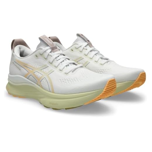 ASICS Tênis de corrida masculino Gel-Kayano 32, Branco laranja brilhante, 43
