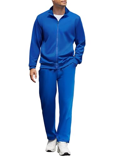 COOFANDY Mens Sweatsuits 2 Piece Full Zip Warm Tracksuit Sports Set Sweatpants With Pockets And...