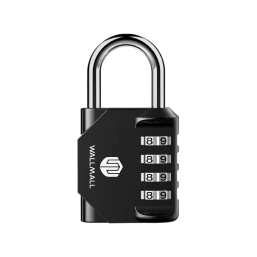 WALLMALL Candado de combinación de 4 dígitos, antilluvia Candado armario impermeable candado, exterior para mochila, armario, gimnasio Cover