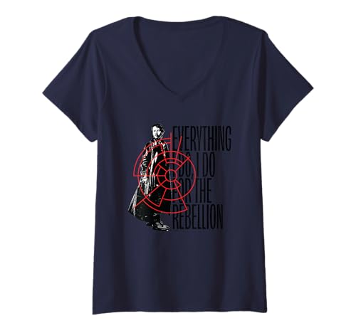 T-shirt Star Wars Andor col V pour femme noir en coton