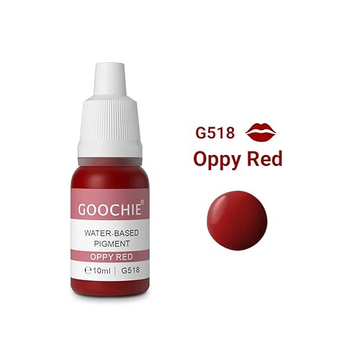 Goochie Superior Semi Organic Liquid Water Based Micro Pigment EU Standard Machine Permanent Makeup Pigment 10ml Lip Pigment Oppy Red - G518 - Image 2