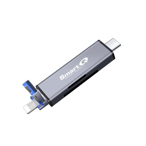 Image of SmartQ C350TL SD Card Reader for iPhone /Android, USB C 3.0, and USB A 2.0 Super Speed Memory Card Adapter for PC, Laptop, Mac, Supports Micro SD /SD /SDHC /SCXC