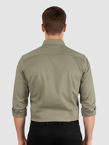 Image of Beyoung Oxford Cotton Shirt for Men | Premium Oxford Fabric | Regular Fit | Button-Down Collar