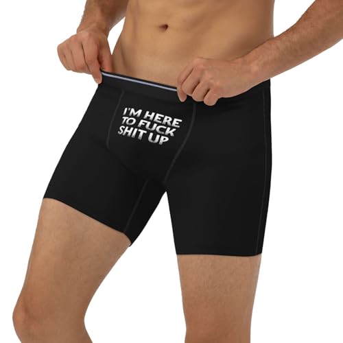 I'M Here To Fuck Shit Up Men'S Breathable Underwear Boxer Briefs With Lightwight Wasitband,3