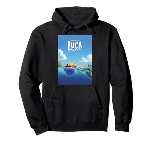 Sweat à capuche Luca Disney Pixar hoodie noir imprimé poster de film