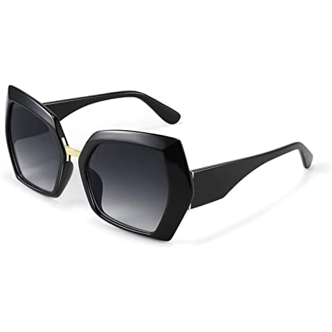 Karsaer Retro Oversized Hexagonal Geometric Sunglasses, Women's Retro Sunglasses K7116 Cover