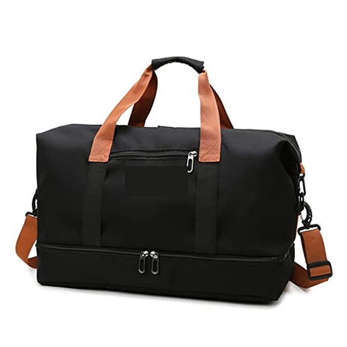 Travel Duffel Bags Weekend Bag Nylon Travel Bag Men Overnight Duffle Bag Waterproof Cabin Luggage Travel Big Tote Crossbody Gym Bag(Black) - Main Image