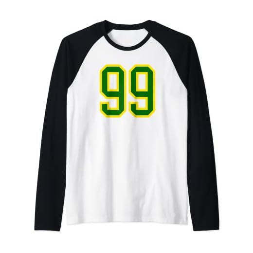 Número de camiseta #99 de cumpleaños verde amarillo número deportivo 99 Camiseta Manga Raglan