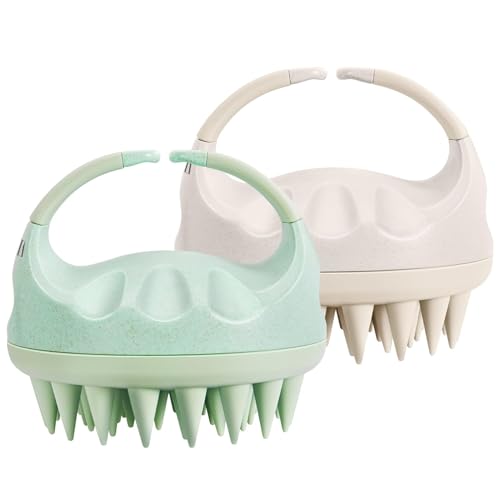 Image of Hair Scalp Massager and Shampoo Brush for Shower Dandruff Removal - Wet and Dry - Encourages Growth - Includes 1 Massage Removal Heads