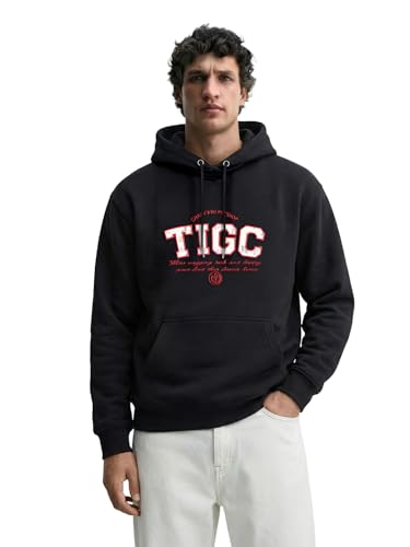 Sweat à capuche noir The Indian Garage Co pour homme, taille 42, manches longues confortable