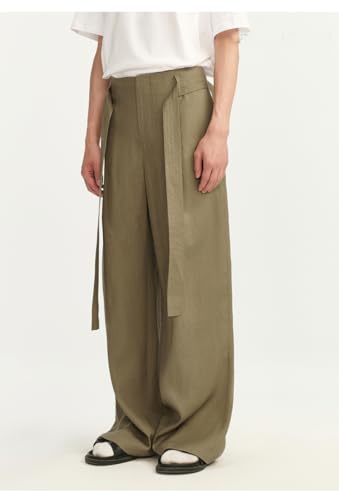 100% Natural Linen Men's Pants Light Brown Straight Pants Loose Plus Size Men's Vacation Casual Comfort Cool Sweat Absorption4