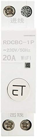 Intelligent WiFi Circuit Breaker Remote Control Switch 1 Pole Plug On Smart Standard for Distribution Box 1P AC230V IP20(1P 20A)