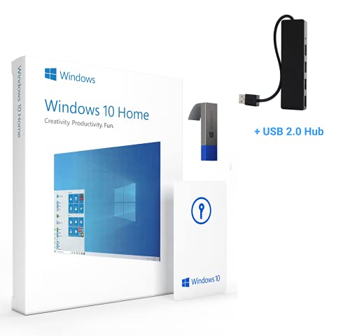 4-Ports USB 2.0 High Speed Hub Bundled with WÃ­ndÐ¾ws 10 Home 64 Bit | USB Flash Drive | FPP | Lifetime License | English | 1 PC