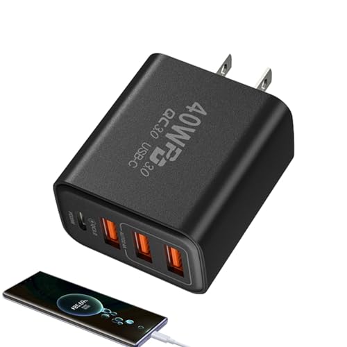 USB Powwers Adapter - 40w Quick Charge c Type Adapter | USB Wall Adapter, Fast Charging Cube, Type C Charging Plug, Wall Plug with Fast Charging Powwer Adapter C Charger for Mobile Tablets