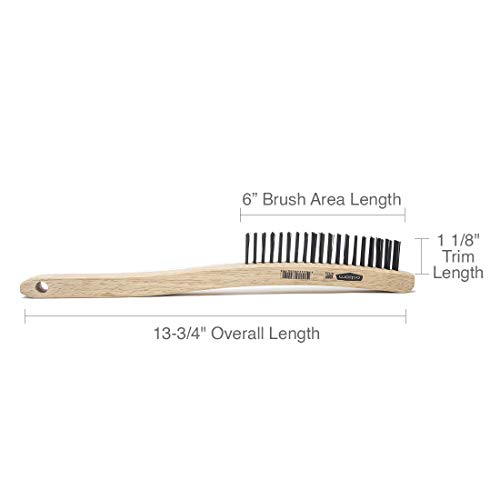 Osborn 83001Sp Economy Curved Handle Steel Wire Scratch Brush, 0.014" Fill Diameter, 6" Brush Area Length, 15/16" Brush Area Width, 13-3/4" Overall Length #TOP1