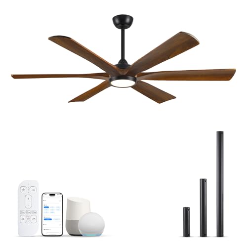 60 Inch Solid Wood Smart Ceiling Fan