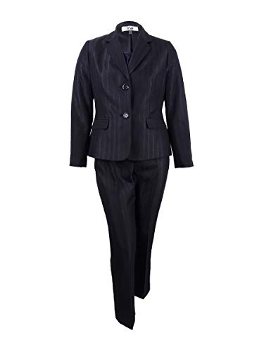 Le Suit Womens 3 PC Satin Pant Suit Black 10