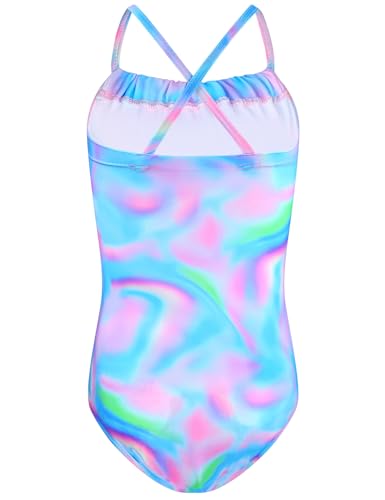 Image of TENVDA Girls Swimsuit Summer Beach Sport Halter Bathing Suits One Piece Swimwear for 2-12 Years Old Kids
