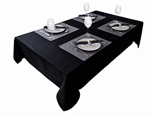 Nappe Ronde Coton Noir 150 cm - Protégez Votre Table avec Style - 5