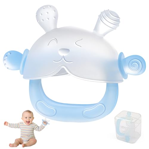 ZSSZD 1 Piezas Dentición Silicona para Bebé, Guantes para la dentición, Manopla Dentición Chupar, Mordedor Bebe, Sin BPA, Anti Atragantamiento, Baby más 3 Meses