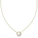 Kendra Scott Volleyball Pendant Necklace, 14k Gold Plated Brass, Mother-of-Pearl, Fashion Jewelry for Women