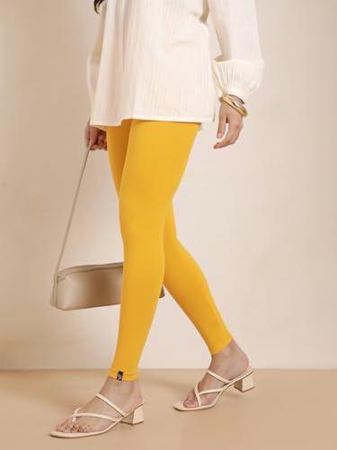 Image of TWIN BIRDS Super Stretchable Cotton Elasthane Fabric Ankle Length Leggings for Women