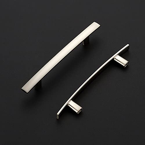 Image of Ravinte 5 Pack Cabinet Handles Brushed Nickel Cabinet Pulls Kitchen Cabinet Handles,Curved Drawer Pulls in 6 Inch Length with 3.75 Inch Hole Center Arch Kitchen Cabinet Hardware