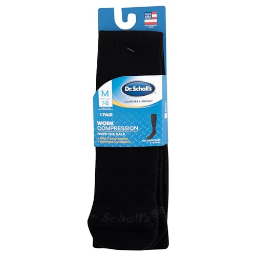 Image of Dr. Scholl's Men's Athletic & Work Compression Over the Calf Socks - 1 & 3 Pair Packs - Fatigue Relief