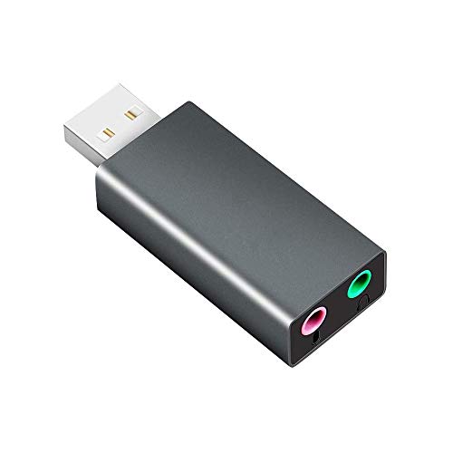 wowaTech Tarjeta de Sonido，Tarjeta de Sonido Externa para Altavoces/Auriculares/Micrófono, Tarjeta de Sonido USB(Negro)