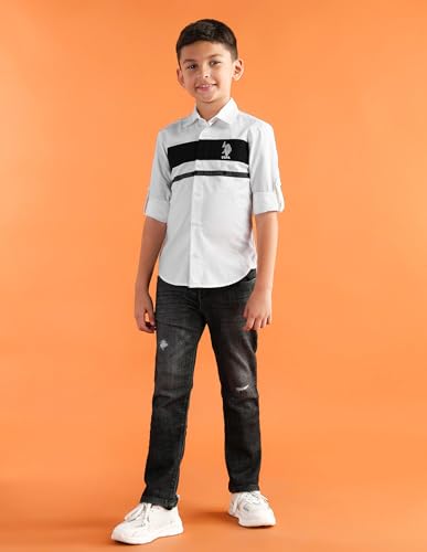 Image of U.S. Polo Assn. Kids Regular fit Logo Cotton Long Sleeves Casual Shirts