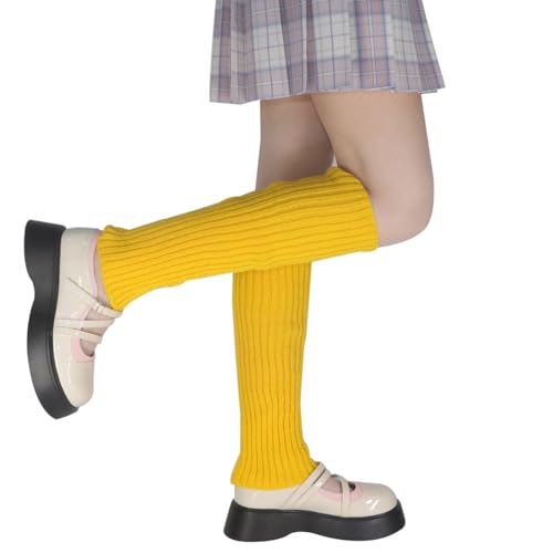 Image of FZBNSRKO Women Girls 80s Knit Leg Warmers Ribbed Long Leg Warmers for Party Sports Accessories
