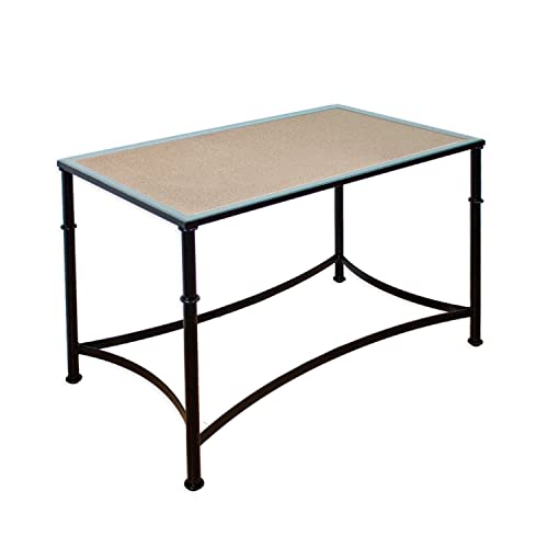 El Herrero Mesa De Forja Para Salon, Comedor, Cocina, Mesa De Centro, Jardin 120x70 Regulable A Doble Altura. Ideal Para Ropa Camilla Black, Sin Aro Tablero Cristal 6mm El Herrero Mesa De Forja Para Salon, Comedor, Cocina, Mesa De Centro, Jardin 120x70 Regulable A Doble Altura. Ideal Para Ropa Camilla Black, Sin Aro Tablero Cristal 6mm