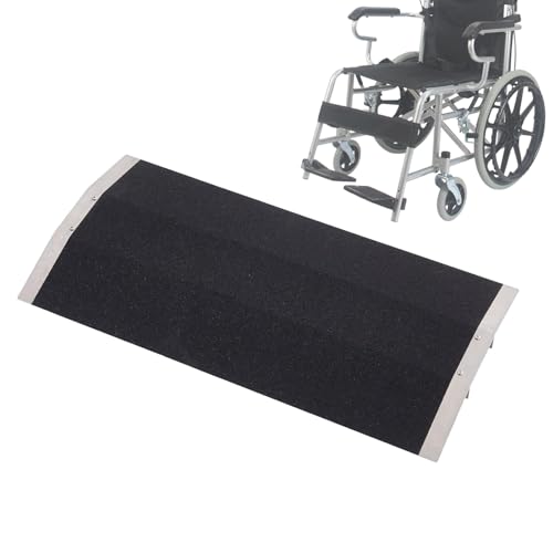 Warmiehomy Wheelchair Ramp 80CM x 40CM x 4.5CM Doorway Threshold Bridge Ramp for Wheelchair Motorbike Bike Stroller, 300KG Loading Capacity, Black