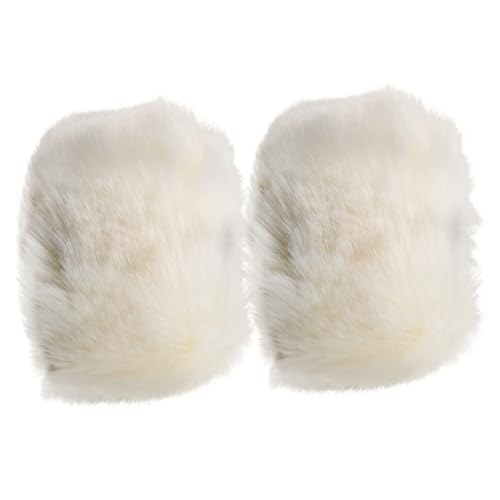 GAROZATION 2 Pcs Winter Warm Fuzzy Wrist Bands Women's Cozy Wrist Cuffs for Cold Weather