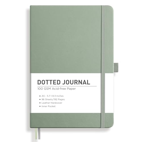 Image of RETTACY Dotted Journal Notebook, 192 Pages, A5 Medium Size (5.7'' x 8.3'')