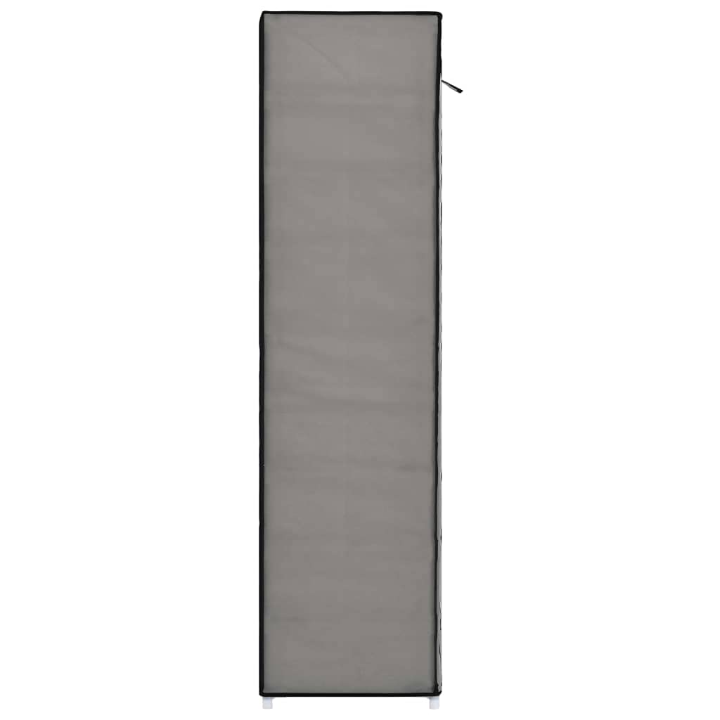 Mueble Zapatero Organizador con Funda de Tela Gris 115x28x110 cm, Estructura 5 Niveles Capacidad 10 Pares de Zapatos, Cubierta no Tejida con Cremallera protección Anti-Polvo,