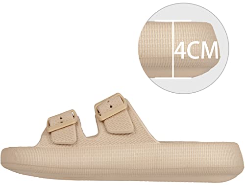 BenSorts Pillow Sandals for Women Men Thick Sole Adjustable Buckles EVA3
