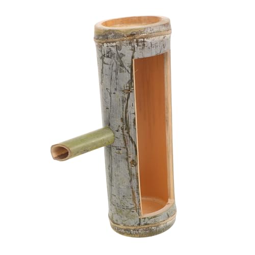 Milisten Aquarium Bamboo Water Fountain Spout Handmade Garden Decor Accessory for Fish Tank Indoor Outdoor Waterfall Feature