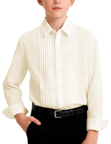 Chemise smoking garçon mintgreen à manches longues pour vêtements formels 7-14 ans