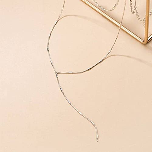 Collier de clavicule long en argent pour sublimer vos pulls de mode