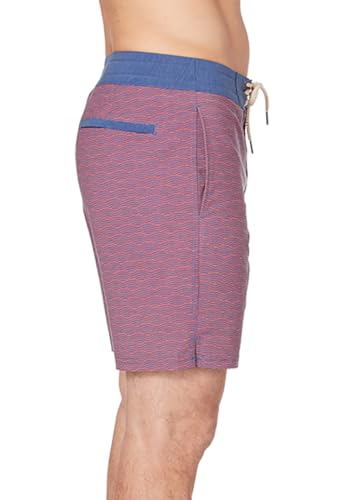 Men's Nautilus Board Shorts Red Waves4