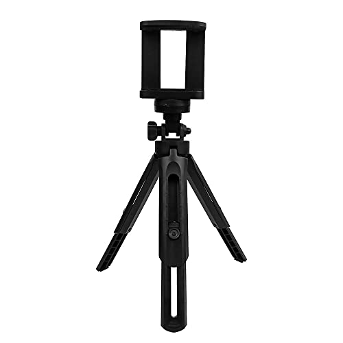 Image of Pora's Mobile Tripod Stand | Portable Handheld Tripod for Camera /Cell Phone | Tabletop Mini Tripod with Universal Phone Clip Extendable Tripod