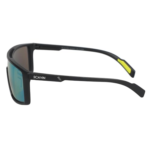 Image of Sporty Sunglasses For Men & Women - Full Rim Polycarbonate Sunglass For Boys & Girls, (S23931) Frame Color -Black, Lens Color - Green