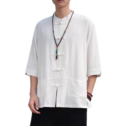 Chemise style zen chinois homme manches courtes col officier vêtement été