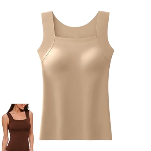 Shamfreshen U Neck Shapewear Built-in Bra Tank, Seamless Tummy Control Bodysuit, Plus Size