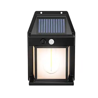 BRITSPEAR Solar Motion Sensor Fence Wall Lights with 3 Modes IP65 Waterproof Outdoor LED Lantern Sconce Solar Lights for Security Courtyard Garde Garage Decorative (1-PCs Multi)