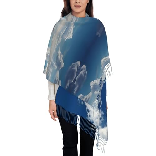 Écharpe sensation cachemire haut de gamme motif nuages mixtes