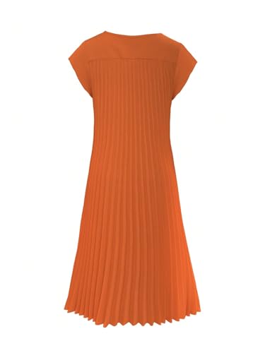 Image of GORGLITTER Women's Pleated Flowy Chiffon Church Dresses Elegant Summer Short Sleeve Wedding Guest Maxi Dress Outfits
